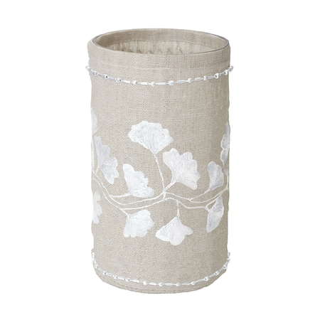 Ginkgo Votive With Silver Stitching, Large